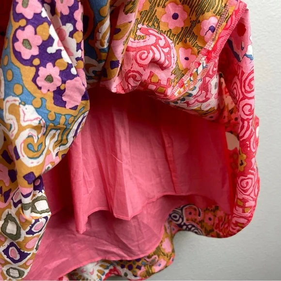 J Crew Womens 2 Cotton Skirt Pink Boho Pattern - Picture 3 of 6